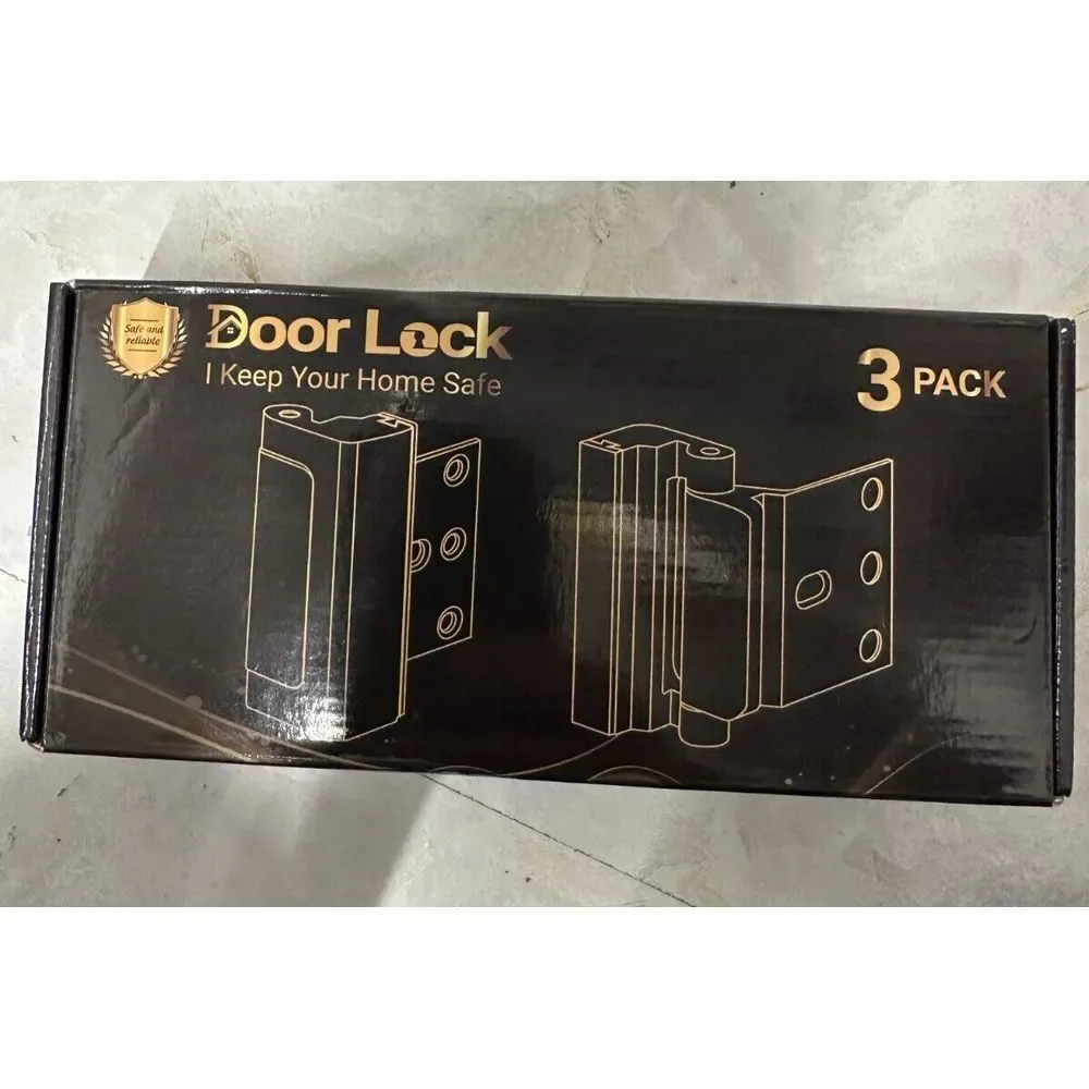 3PACK Home Security‎ Door Reinforcement Lock Childproof, Add High Security.